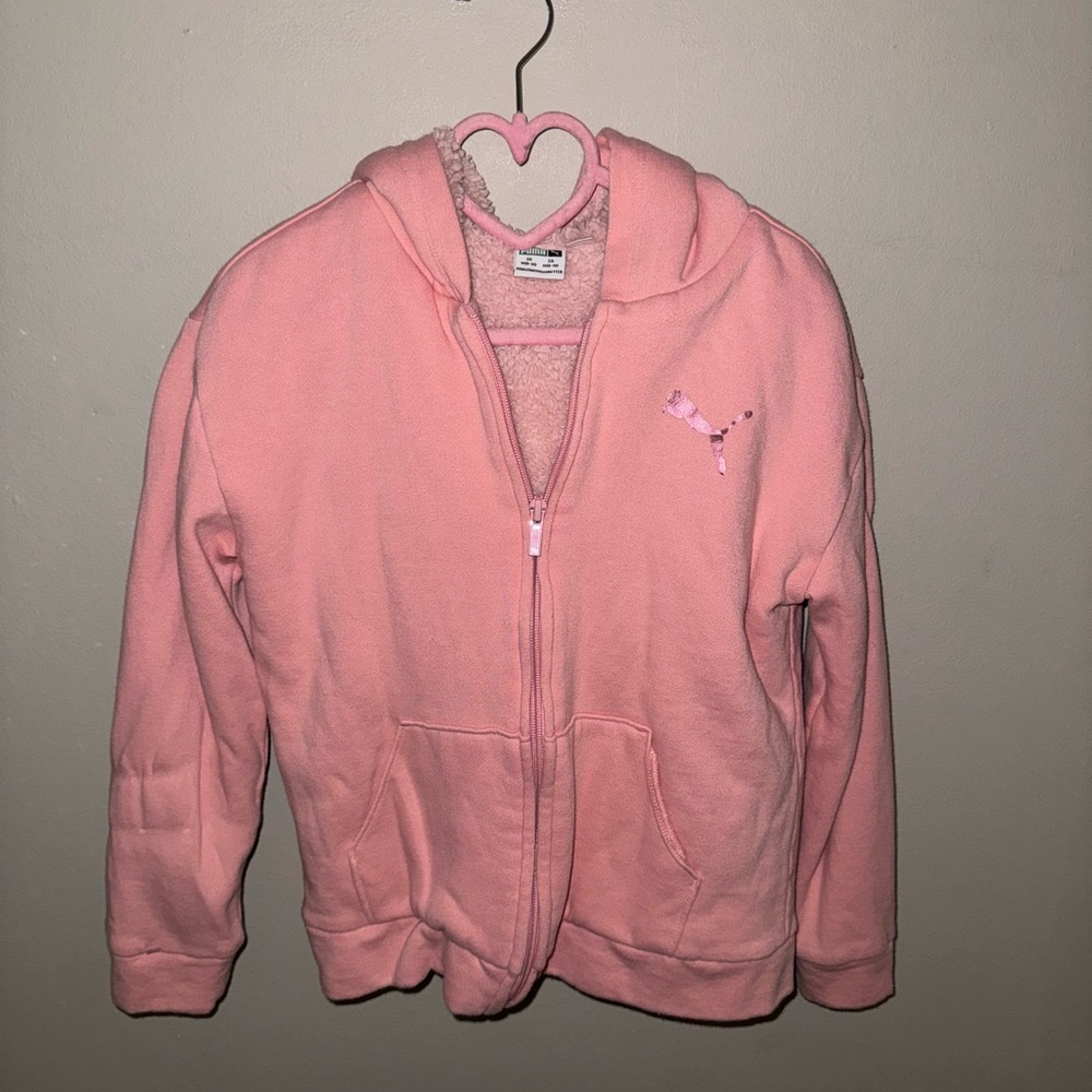 Puma, girls Sherpa zip up sweater size medium 8-10